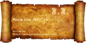 Menkina Márk névjegykártya